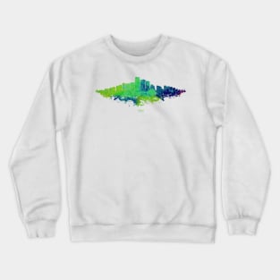 Phoenix City Skyline - Watercolor Green, blue Crewneck Sweatshirt